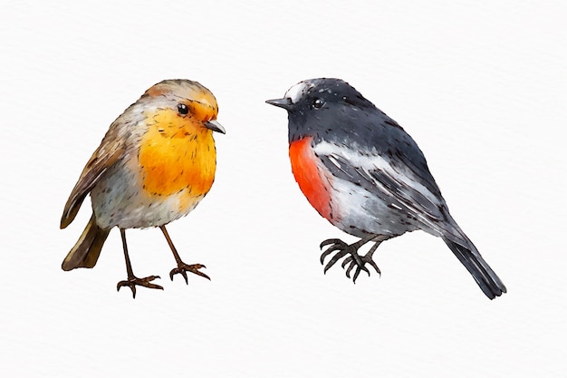 Vetor grátis coleção aquarela fofa robin