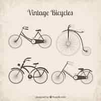 Vetor grátis coleção bicicletas do vintage