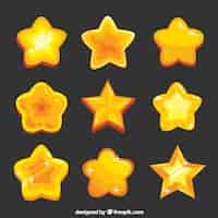 Vetor grátis coleção brilhante de nove estrelas