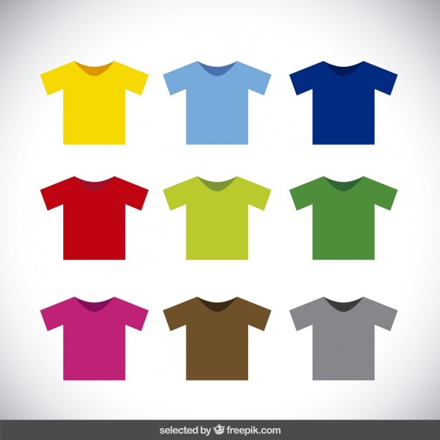 Coleção colorida t-shirt