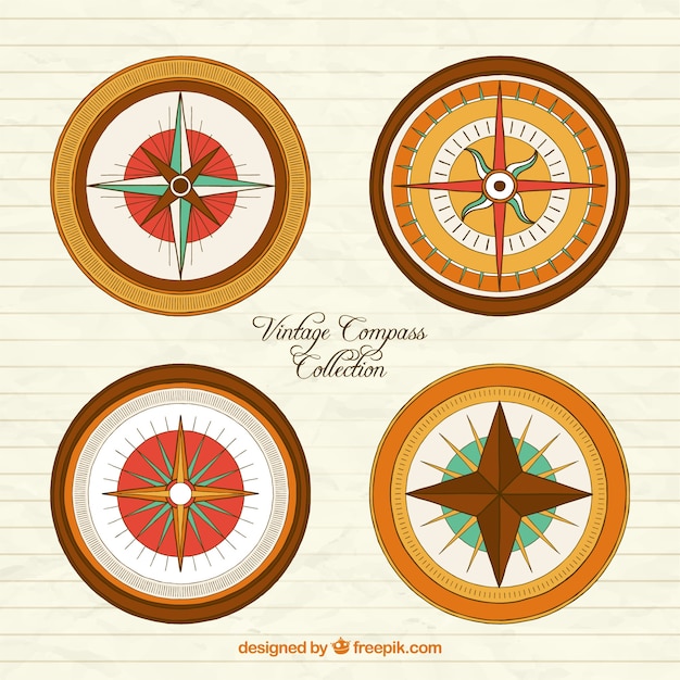 Coleção compass em estilo vintage