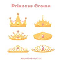 Coleção coroa princesa com jóias rosa