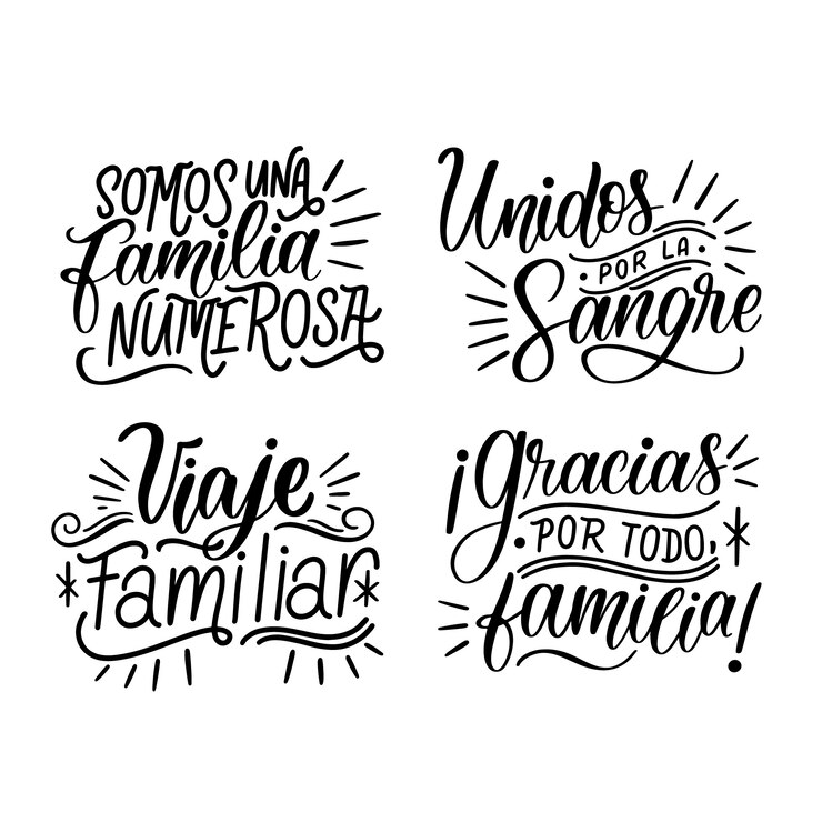 Vetor grátis coleção de adesivos de família com letras