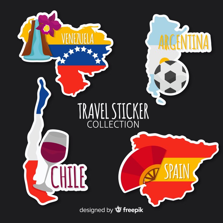 Vetor grátis coleção de adesivos de viagem
