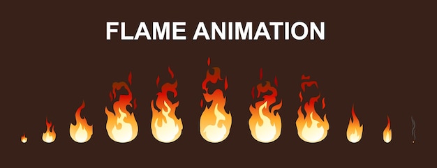 Vetor grátis coleção de animação light fire flames
