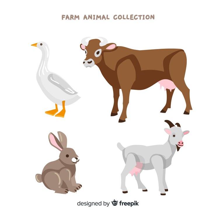 Vetor grátis coleção de animais de fazenda