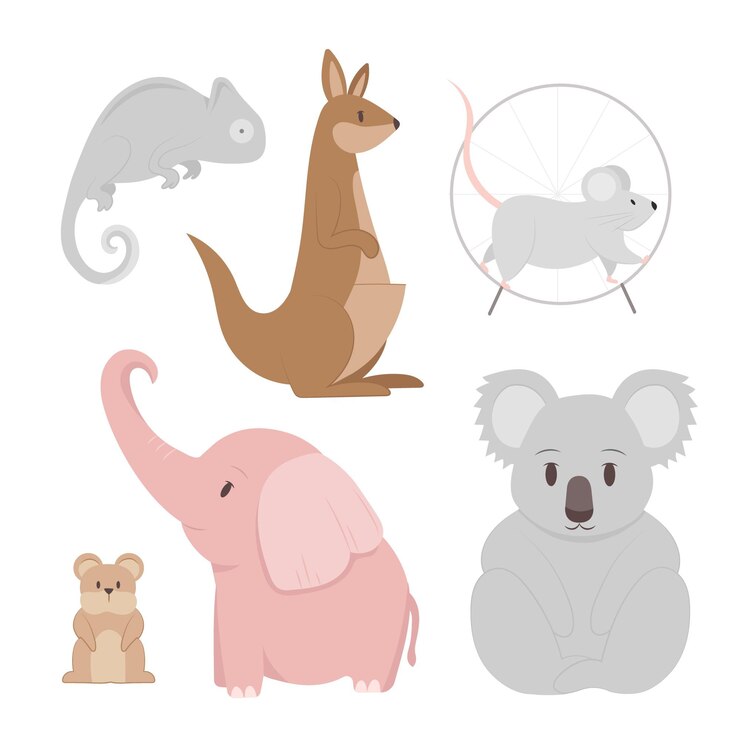 Vetor grátis coleção de animais diferentes