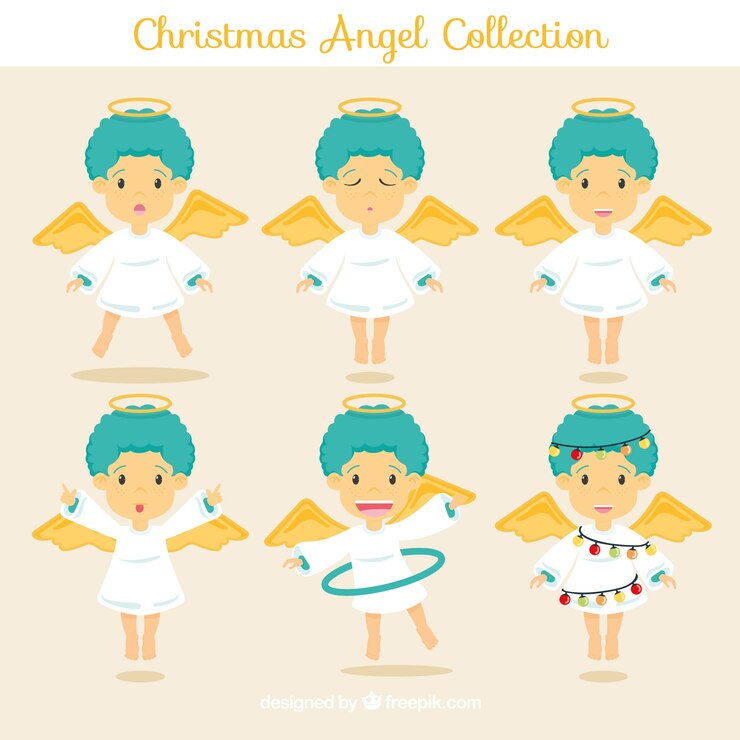 Vetor grátis coleção de anjo de natal