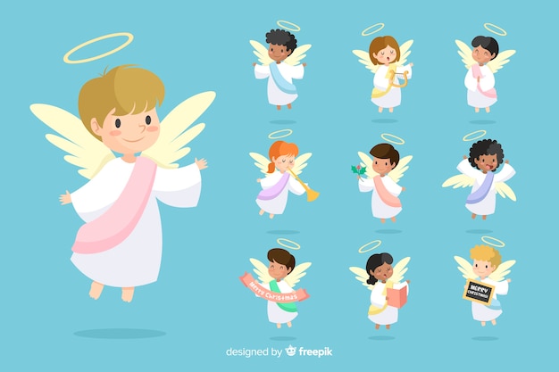 Coleção de anjo desenhada