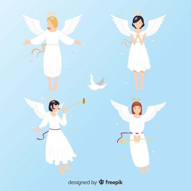 Coleção de anjos plana de anime
