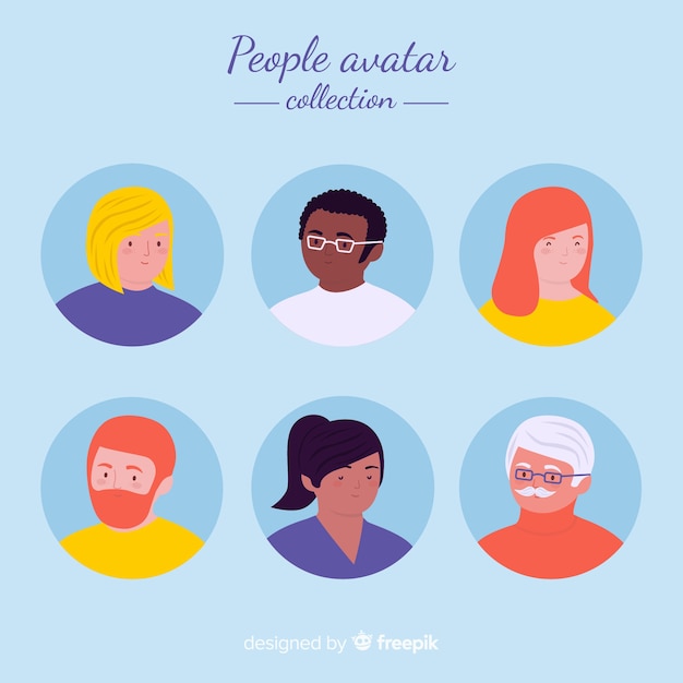 Coleção de avatar de pessoas desenhadas a mão
