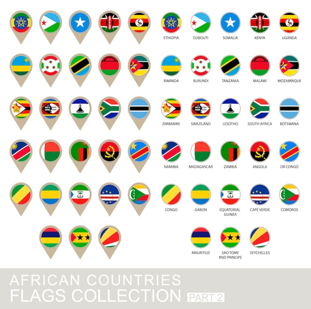 Coleção de bandeiras de países africanos, parte 2, versão 2