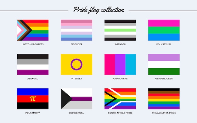 Vetor grátis coleção de bandeiras do orgulho