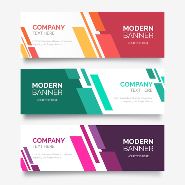 Vetor grátis coleção de banner abstrata com formas modernas