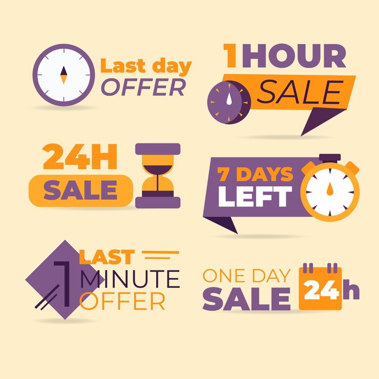 Vetor grátis coleção de banner de contagem regressiva de vendas