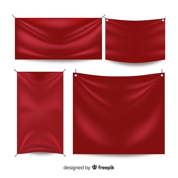 Coleção de banner de tecido branco