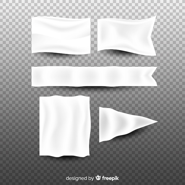 Vetor grátis coleção de banner de tecido branco