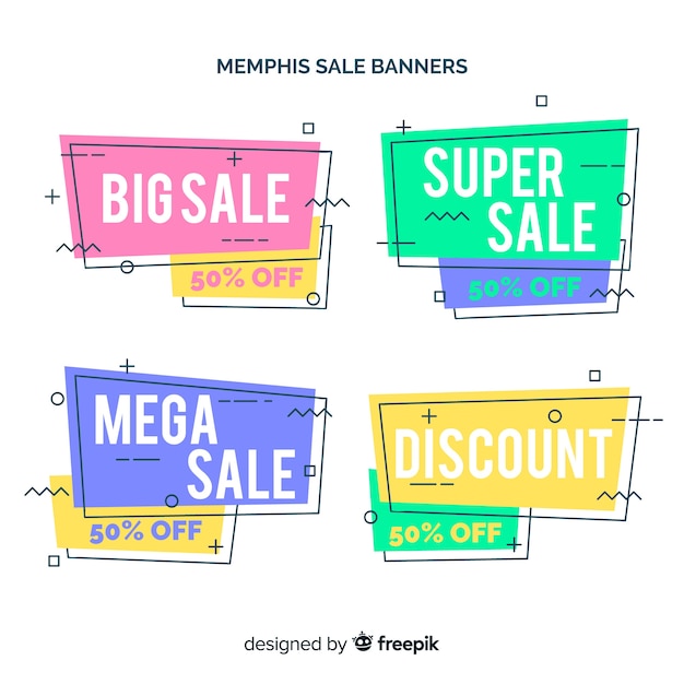 Coleção de banner de venda de memphis