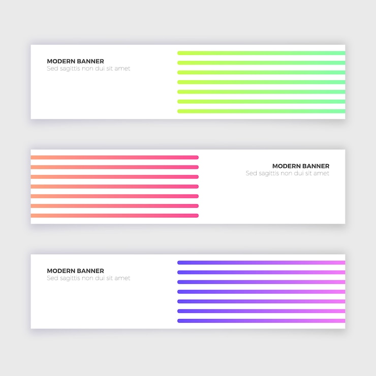 Vetor grátis coleção de banner moderno abstrato com linhas