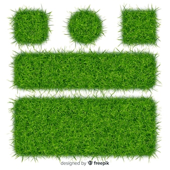 Coleção de banner realista de grama verde