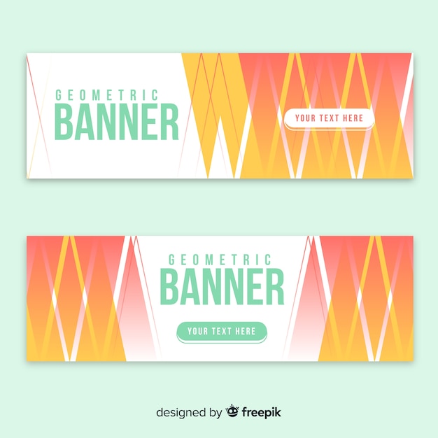 Vetor grátis coleção de banners com formas geométricas