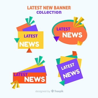 Coleção de banners de notícias mais recente colorida