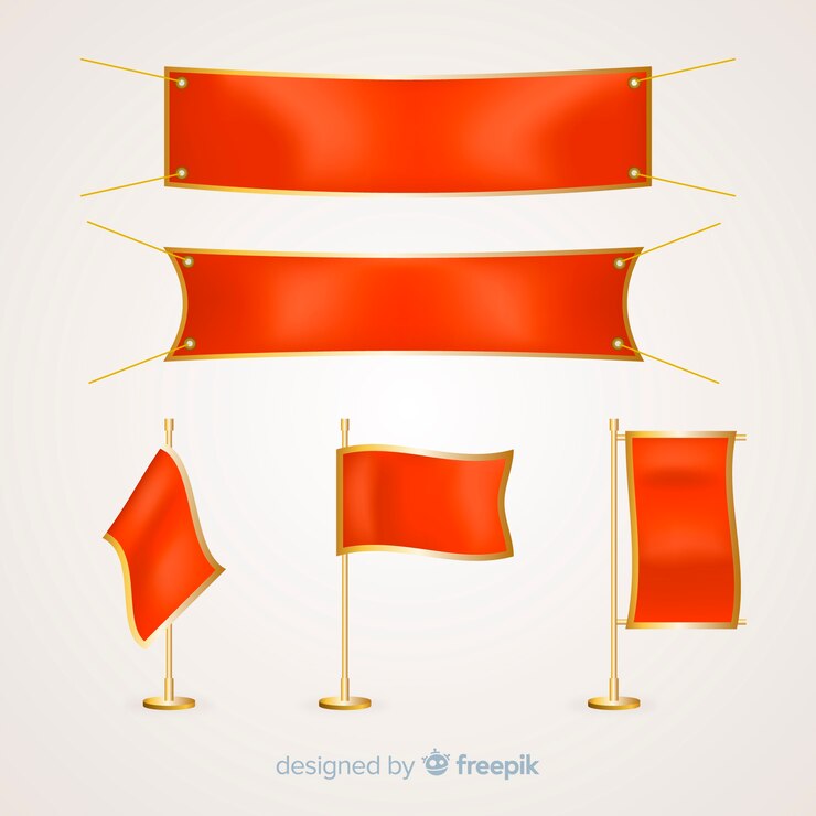 Vetor grátis coleção de banners têxteis realistas