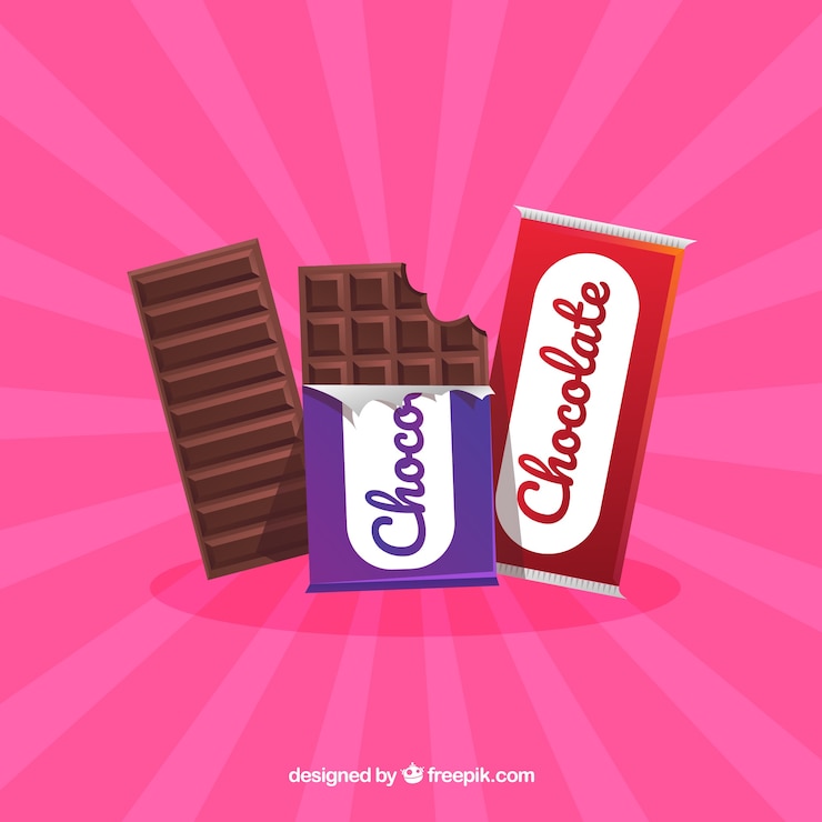 Vetor grátis coleção de barras de chocolate
