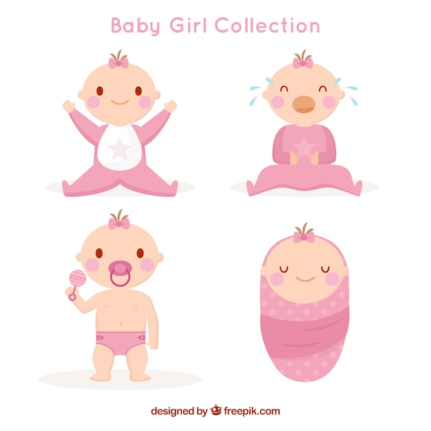Vetor grátis coleção de bebês em estilo plano