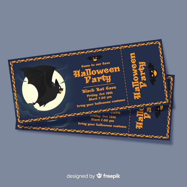 Vetor grátis coleção de bilhetes de festa de halloween