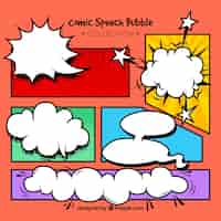 Vetor grátis coleção de bolhas de discurso estilo cómico