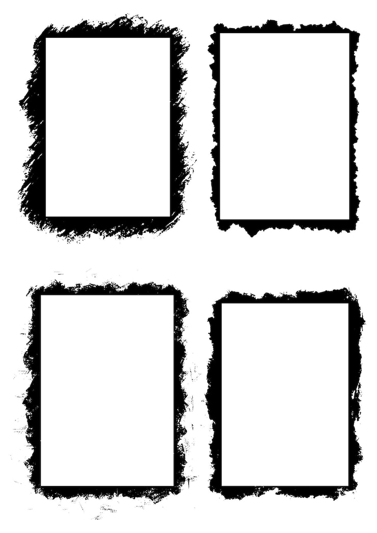 Vetor grátis coleção de bordas de tinta de estilo grunge