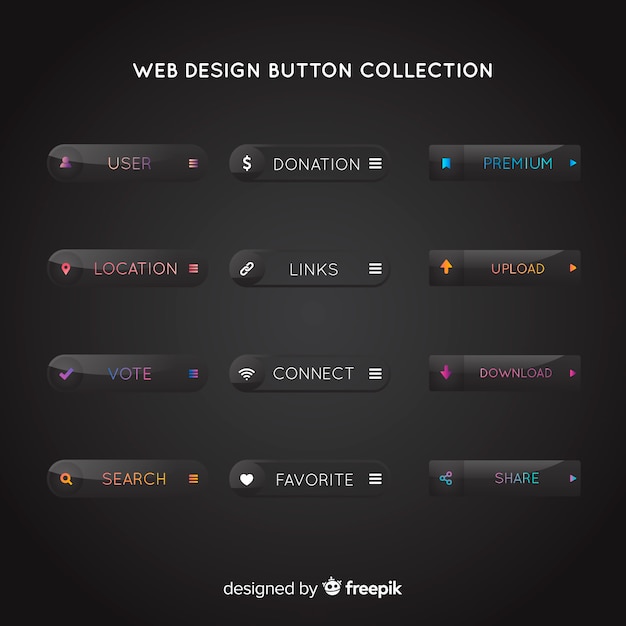 Coleção de botão de design da web