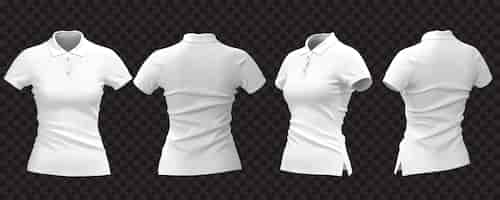 Vetor grátis coleção de camisa polo feminina branca realista