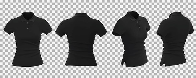 Vetor grátis coleção de camisa polo feminina preta realista