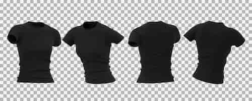 Vetor grátis coleção de camisetas masculinas pretas realistas