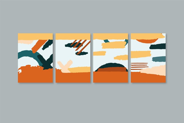 Vetor grátis coleção de capa de arte abstrata pintada à mão
