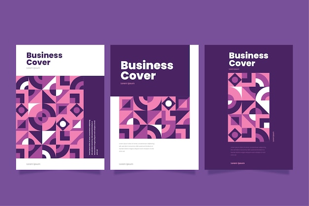 Vetor grátis coleção de capa de negócios geométrica abstrata