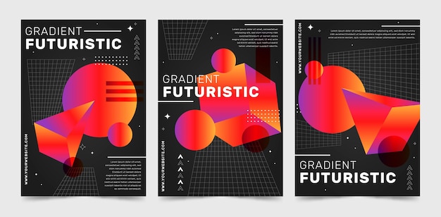 Coleção de capa futurística gradiente