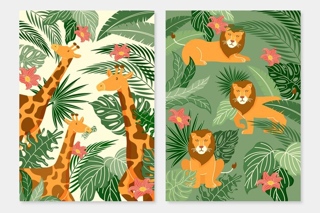 Coleção de capas de animais selvagens