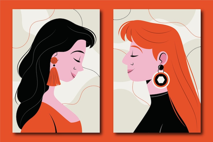 Vetor grátis coleção de capas de retratos da moda na moda