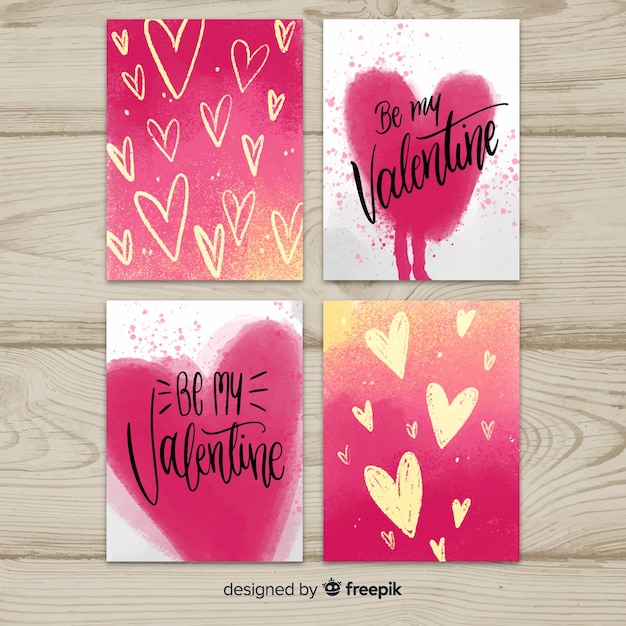 Vetor grátis coleção de cartões de amor