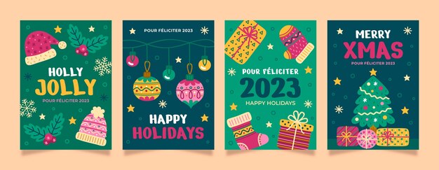Coleção de cartões de natal pf 2023 plana