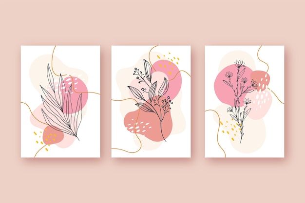 Vetor grátis coleção de cartões florais desenhados à mão
