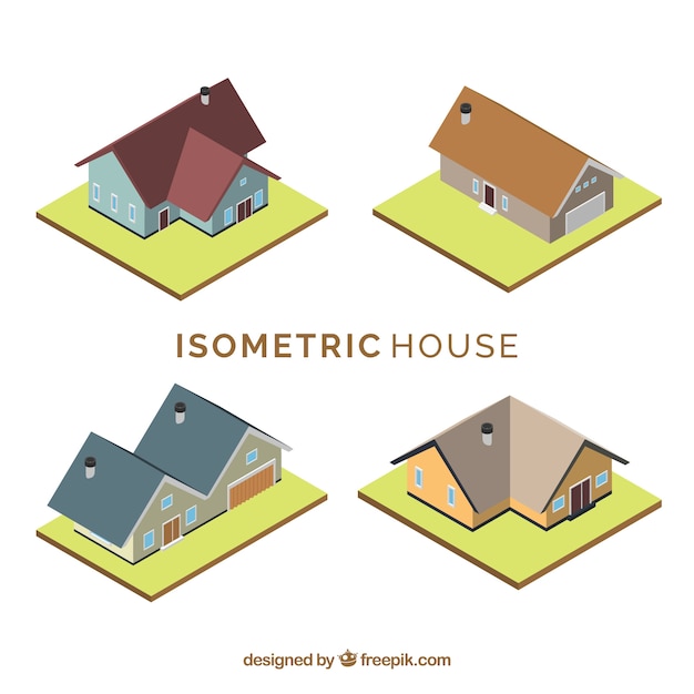 Coleção de casa isométrica