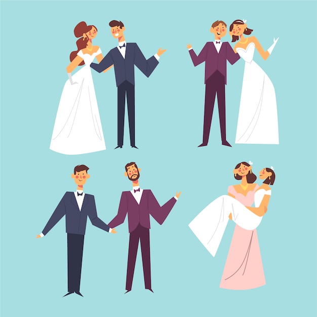 Coleção de casais de casamento