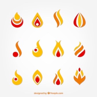 Coleção de chamas úteis abstratos para logotipos