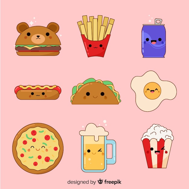 Coleção de comida kawaii