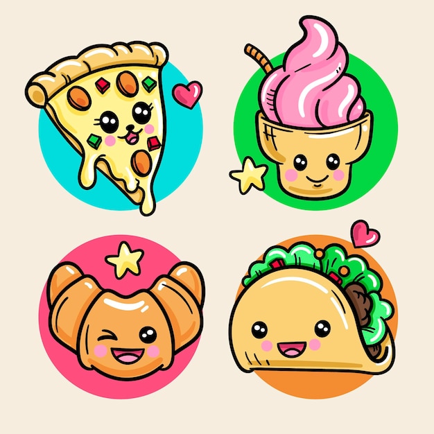 Coleção de comida kawaii