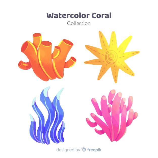 Coleção de coral Aquarela